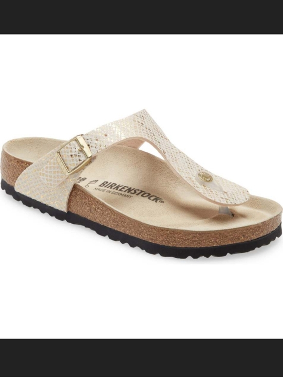 Birkenstock Shoes - Birkenstock Gizeh Sandals Snake Skin Metallic Size 37 EU / 6-6.5 US